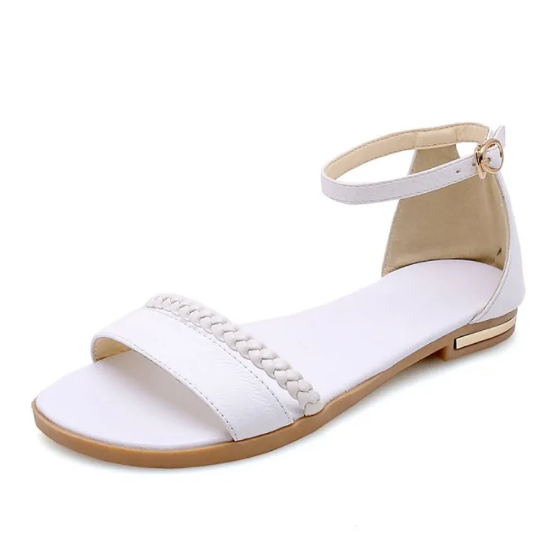 Fanyuan/женские сандалии с плоской подошвой бокал для шампанского из коровьей кожи +