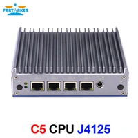 partaker c5 fanless mini pc pfsense firewall appliance quad core j4125 2 0ghz vpn 4 i211 at lan network router onboard 8g emmc