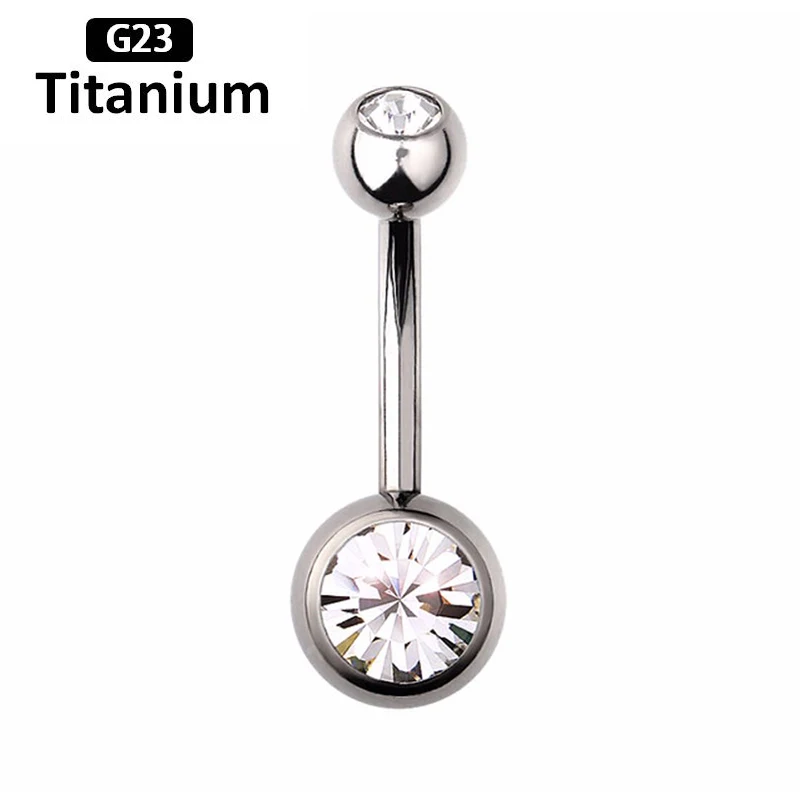 Whole G23 Titanium Premium Gem stone Belly Button Rings Body Piercing Jewellery 14G Navel Piercing Ring Jewelry For Women