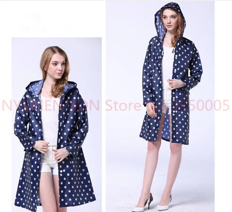 Женский плащ с капюшоном в горошек водонепроницаемый пончо для путешествий