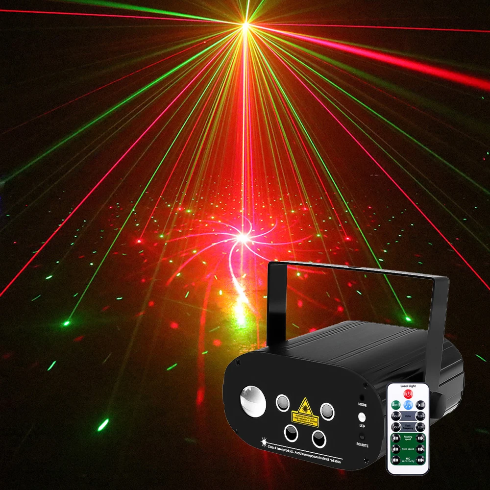 Sound/Remote Control 80 Patterns Laser Light 9W LED Water Wave Stage Effect Light Dj Disco Show Light For Christams Party Events