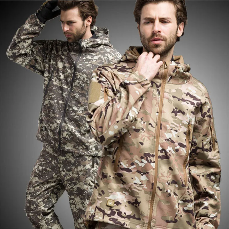 Мужская тактическая флисовая куртка размера плюс водонепроницаемая бархатная