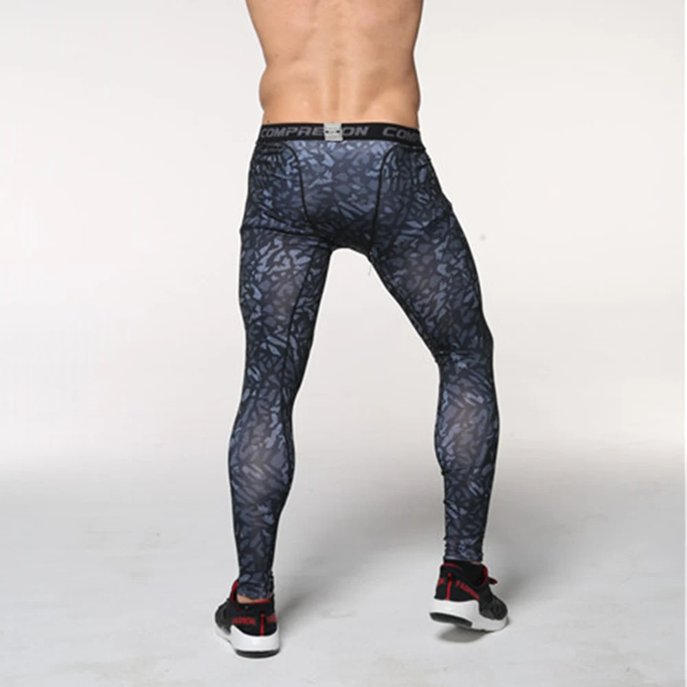 Компрессионные штаны для бега мужские колготки спортивные Леггинсы фитнеса