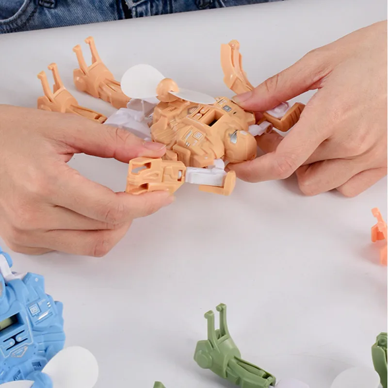 

Children Transformation Robot Mini Fan Watch Toys Foldable Multifunctional Portable Toy Educatio Boy Gift Kids Detachable Watch