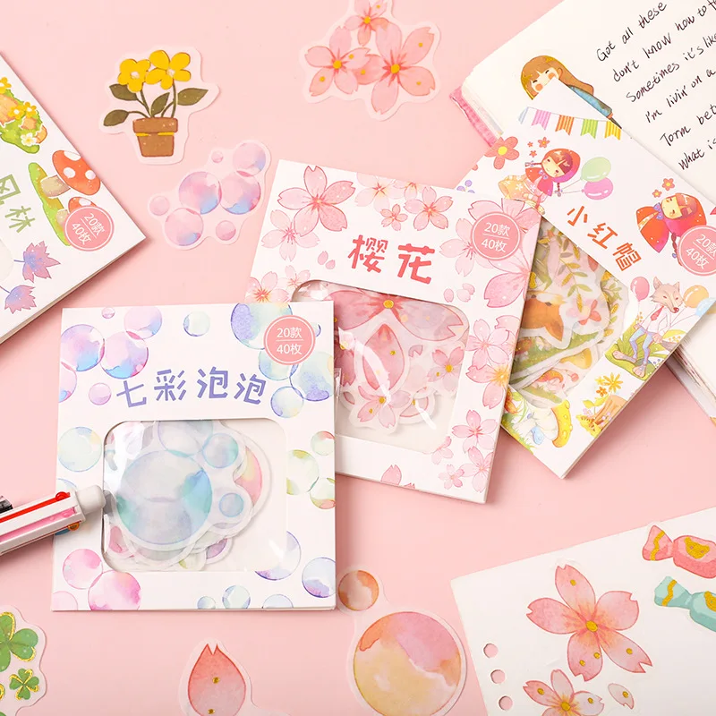 40 шт./упак. креативная свежая клейкая серия бумажных наклеек Украшения Diy Ablum