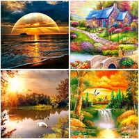 diy craft 5d diamond painting full round square resin mosaic embroidery cross stitch kits wall art gift nature forest scenic
