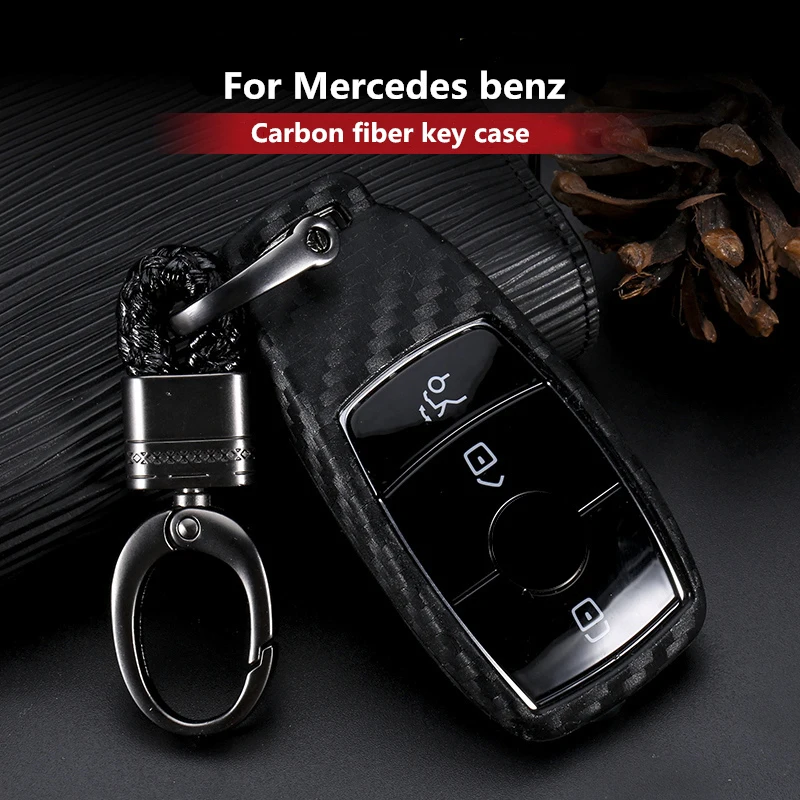 Чехол для ключей из углеродного волокна силикагеля для Mercedes Benz E-Class E43 W213E300E400 седан автомобильный брелок