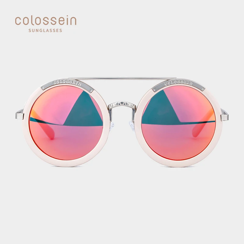 Солнцезащитные очки COLOSSEIN в круглой оправе для мужчин и женщин винтажные с