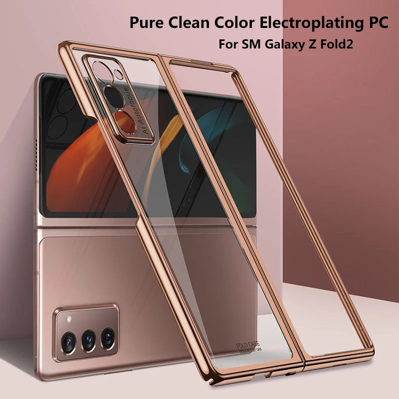 

Pure Clean Color Plating PC Phone Cover For Samsung Galaxy Z Fold2 Case Folding All-inclusive Anti Fingerprint Protective Funda
