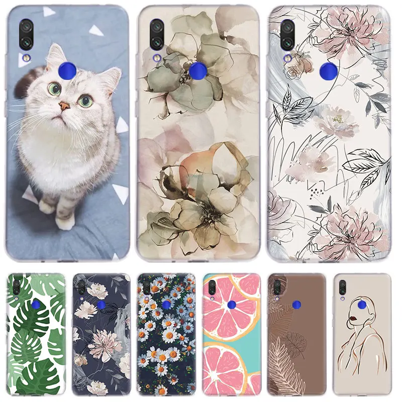 

Flowers Cats Case For Xiaomi Redmi Note 10 Pro Max 8T 9T 9S 10S 9A 9C 9 Power 8 2021 Transparent Silicone Cover Coque
