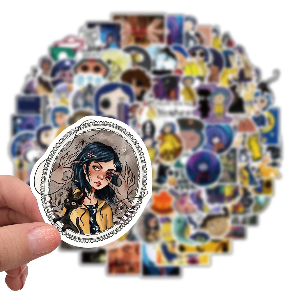 1050100pcs movie coraline the secret door stickers laptop guitar luggage phone waterproof graffiti sticker decal kid toys free global shipping