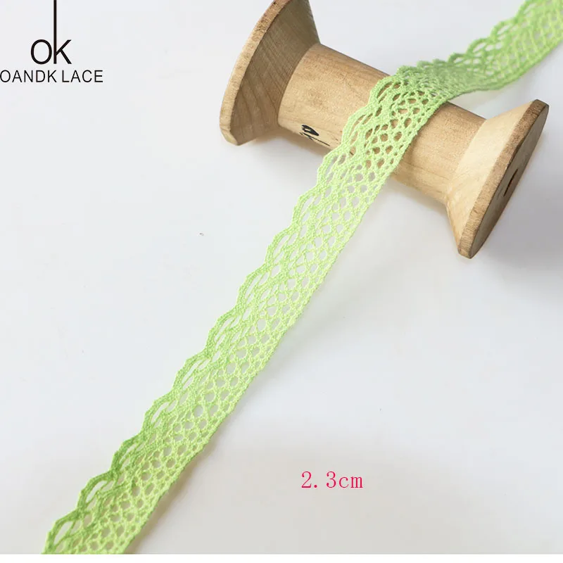 5 ярдов много тканый хлопок кружево отделка DIY шитье шторы Ремесло Украшение ребенок синий ребенок розовый хлопок отделка кружевная лента - Цвет: 5 YARD