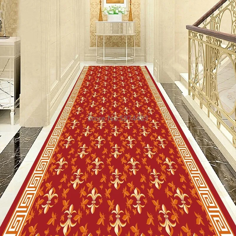 Европейский пасторальный цветочный лестничный ковер длинный коридор отельный