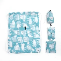 6set lot enlarge shopping bag oxford portable bag creative folding environmentally portable printed gift bag set
