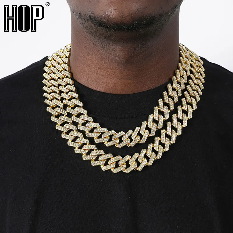 Hip Hop 1Kit 20MM Uhr + Halskette + Armband Schwere Iced Strass Prong Kubanischen Kette CZ Bling Rapper Halsketten für Männer Schmuck