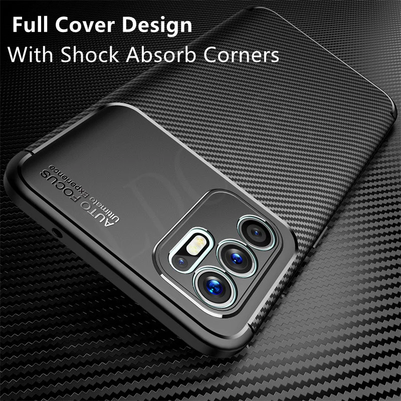 For Reno 6 Case For OPPO Reno 6 Reno6 Cover Coque Armor Shockproof Bumper Phone Back Soft TPU Cover For Reno 6 Pro 6 Z Fundas