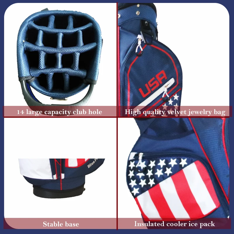 14 отверстие сумка для гольфа с подставкой легкая обувь мужчин и женщин клюшек