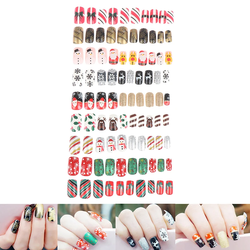 Искусственное искусство ногтя 9 видов конструкций 24 шт./компл. Рождественский