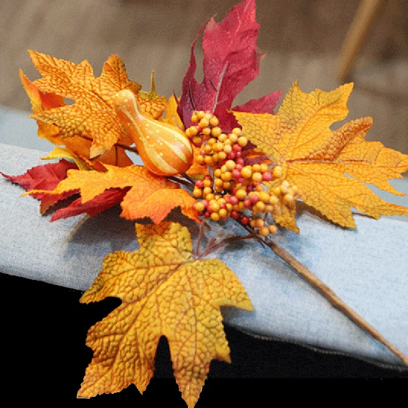 2 шт для хэллоуина украшения имитация кленовых веток искусственные фруктовые