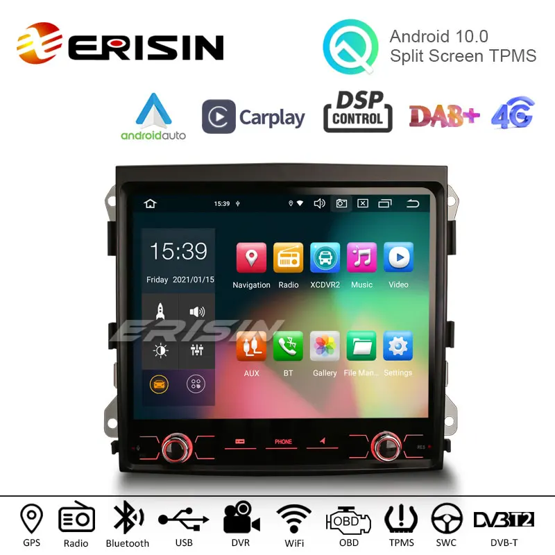 Erisin 8142 8 4 &quotAndroid 10 0 DSP CarPlay автомобильное радио GPS TPMS DAB + 4G мультимедийное стерео