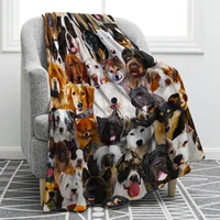 jekeno dogs print blanket husky shiba inu pomeranian bull terrier smooth soft throw blanket for bed couch sofa gift kid adult 50