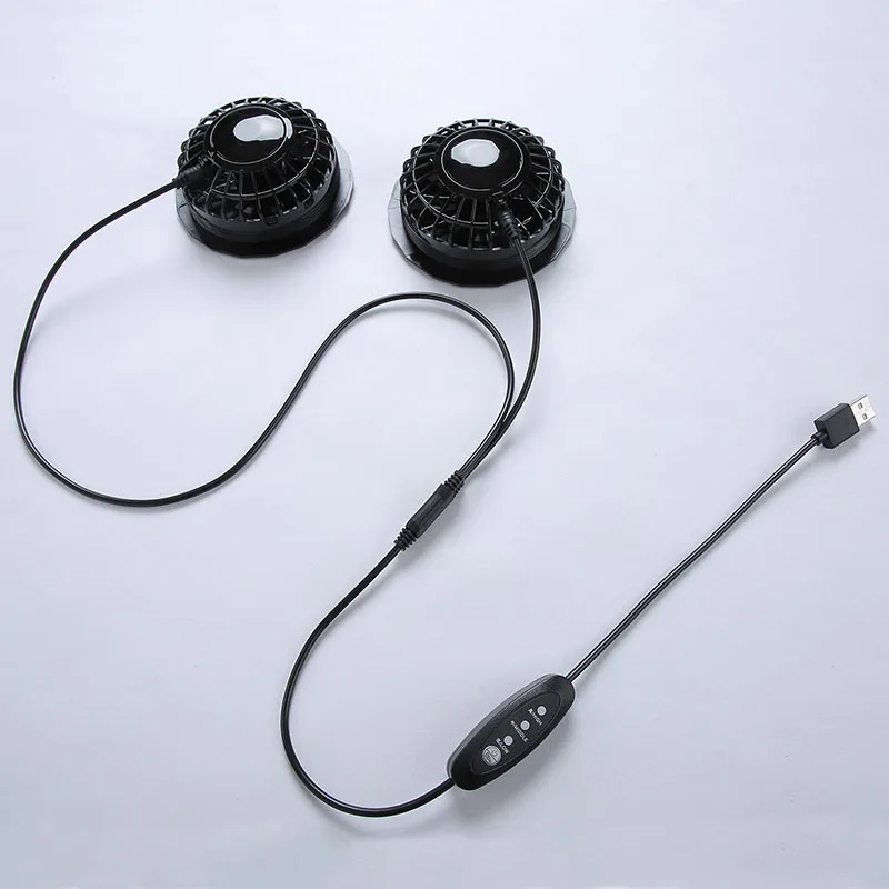 Fan and USB cable Летний охлаждающий мужской Камуфляжный походный жилет USB вентилятор Охлаждающий охотничий рыболовный жилет Кондиционер одежда Открытый водонепроницаемый жилет - Цвет: Fan and USB cable