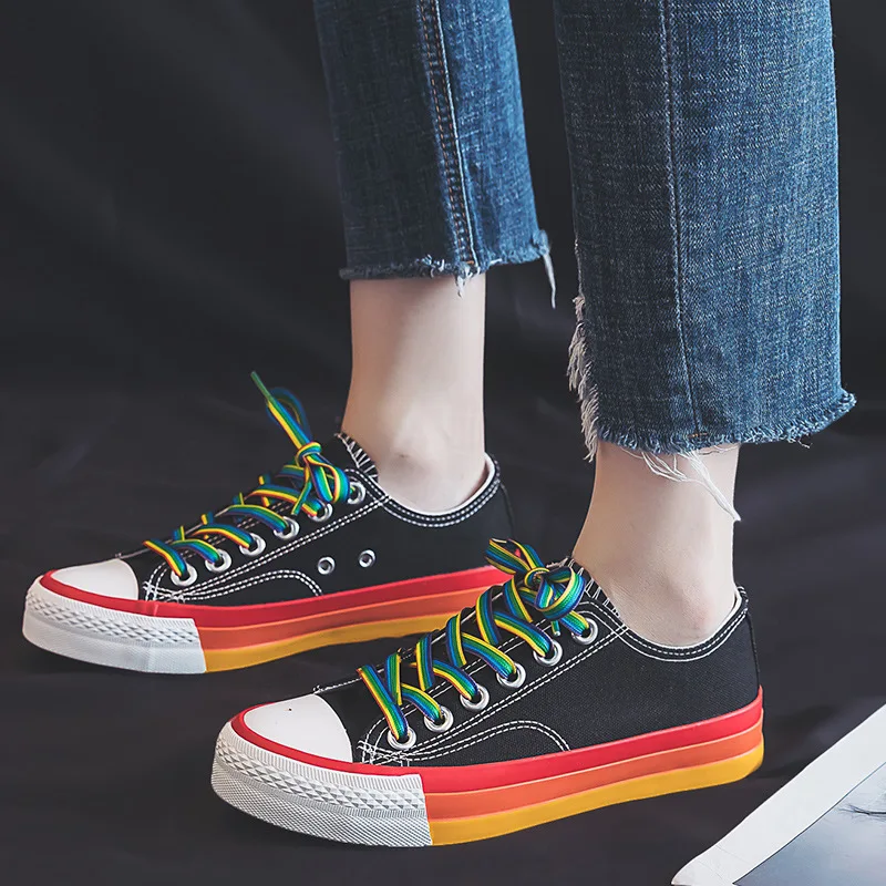 Color canvas shoes for women's new 2019 joker small white web celebrity casual woman sneakers |