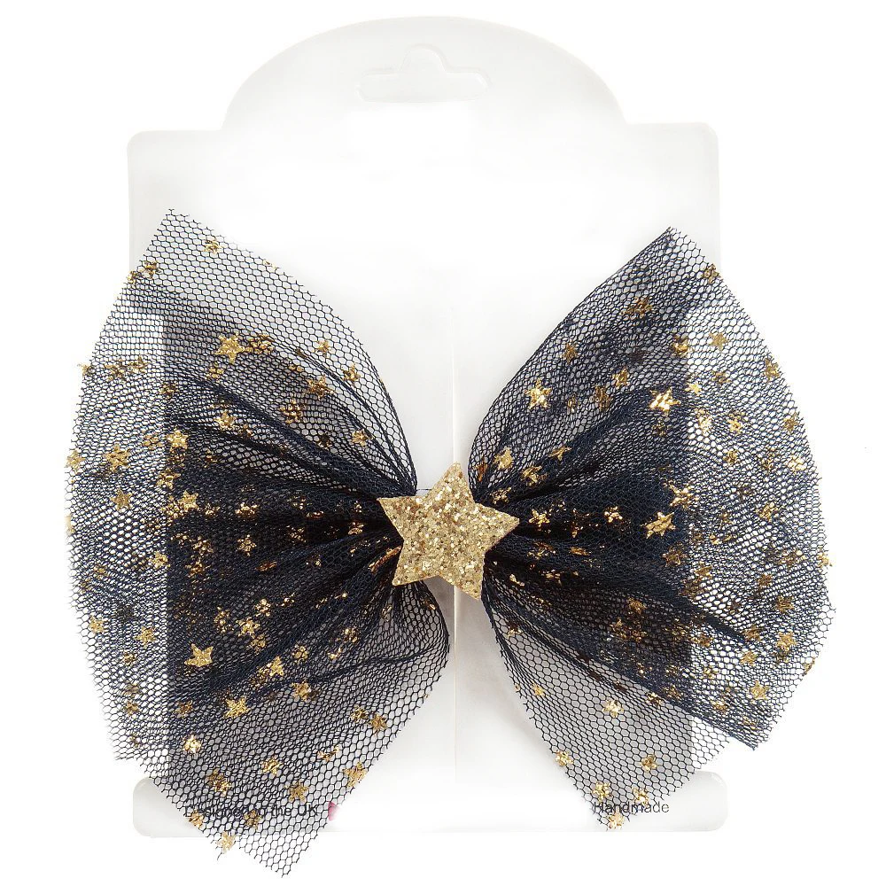 

new cute shining star female baby clip net yarn bow clip children hair clip accessories Female baby shiny princess hairpin