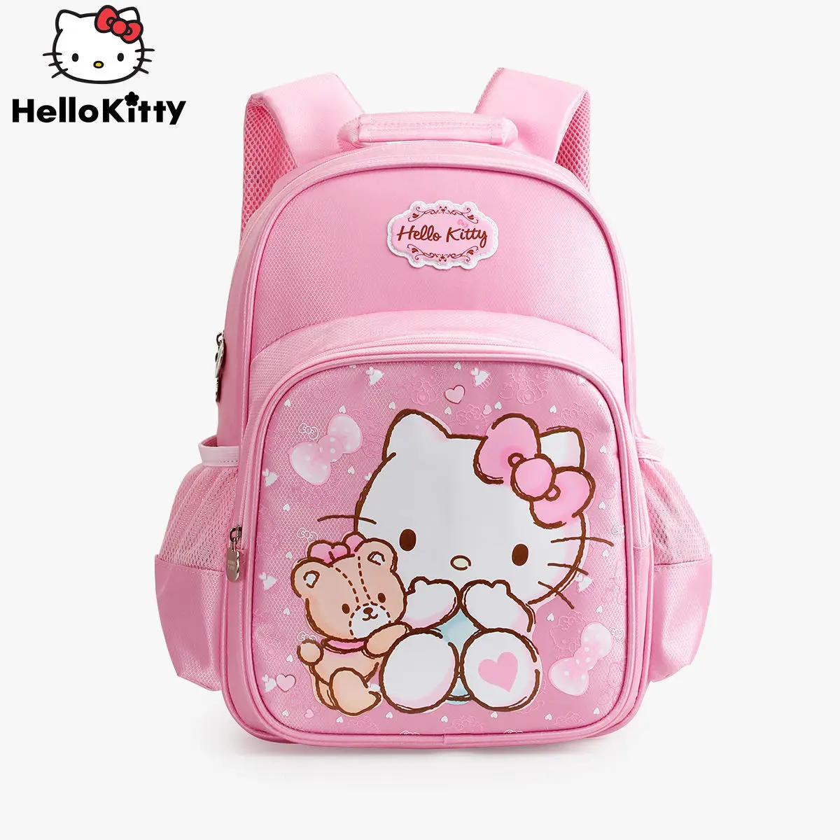 Enlarge Hello Kitty Fashion New 2021 Cute Cartoon Ridge Embossed Backpack Simple and Comfortable Breathable Children's School Bag