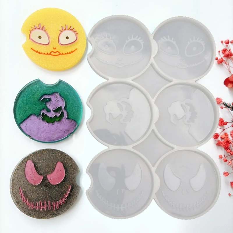 

2 Pcs/Set Coaster Epoxy Resin Mold Table Cup Mat Casting Silicone Mould DIY Crafts Jewelry Placemat Plate Making Tools