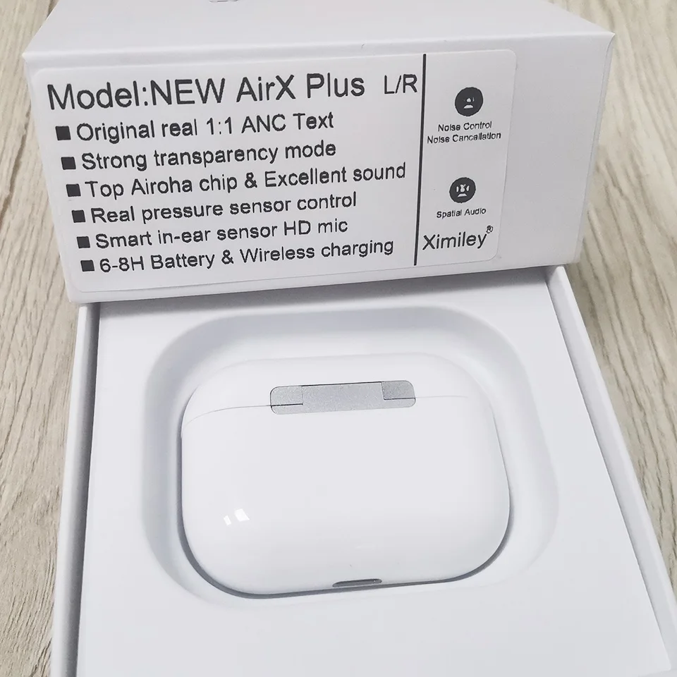 Airoha 1562A ANC AirX Plus TWS Wireless Bluetooth Earphones Air3 with TEXT Noise Cancelling Earbuds 12D Super Bass HD MIC 6-8H |