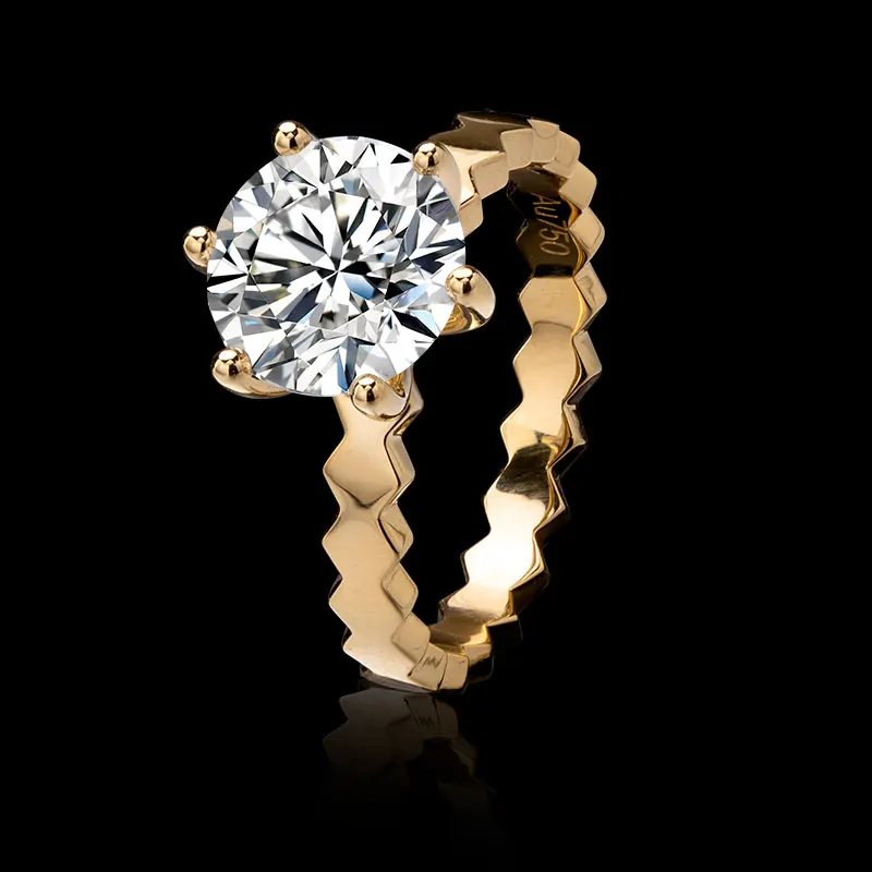 

18k Yellow Gold Charm Setting Loose White Round Ring Six Claw Jewelry Factory Black Friday Discount Merry Christmas gift