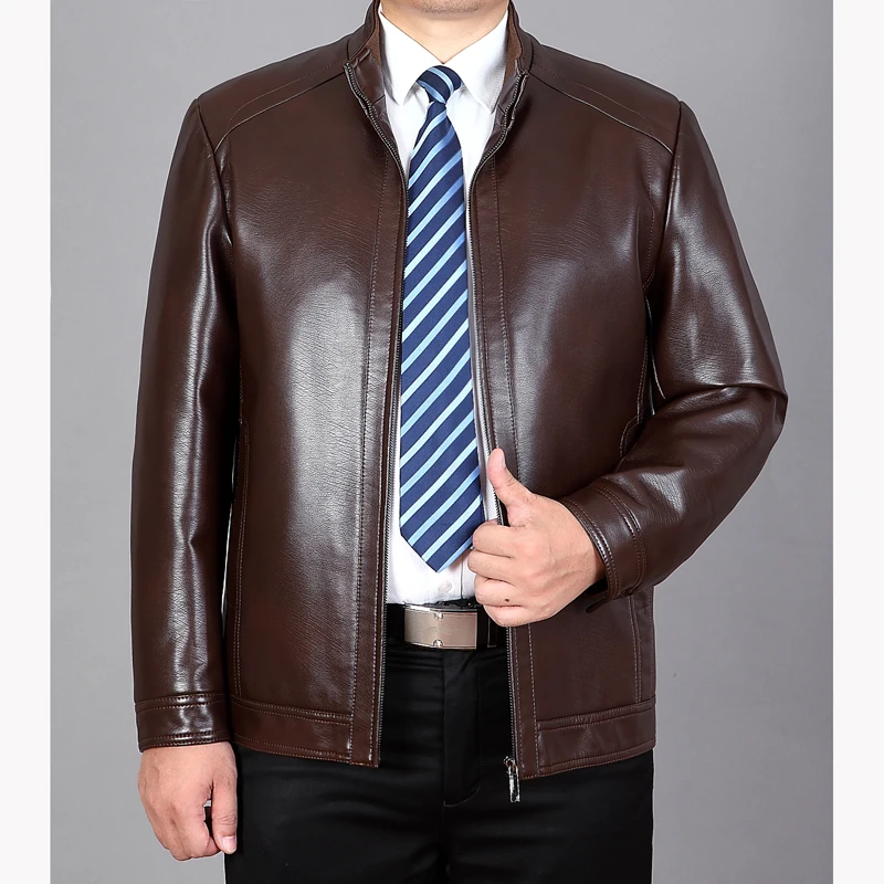 Мужская Осенняя модная повседневная мотоциклетная куртка из искусственной кожи