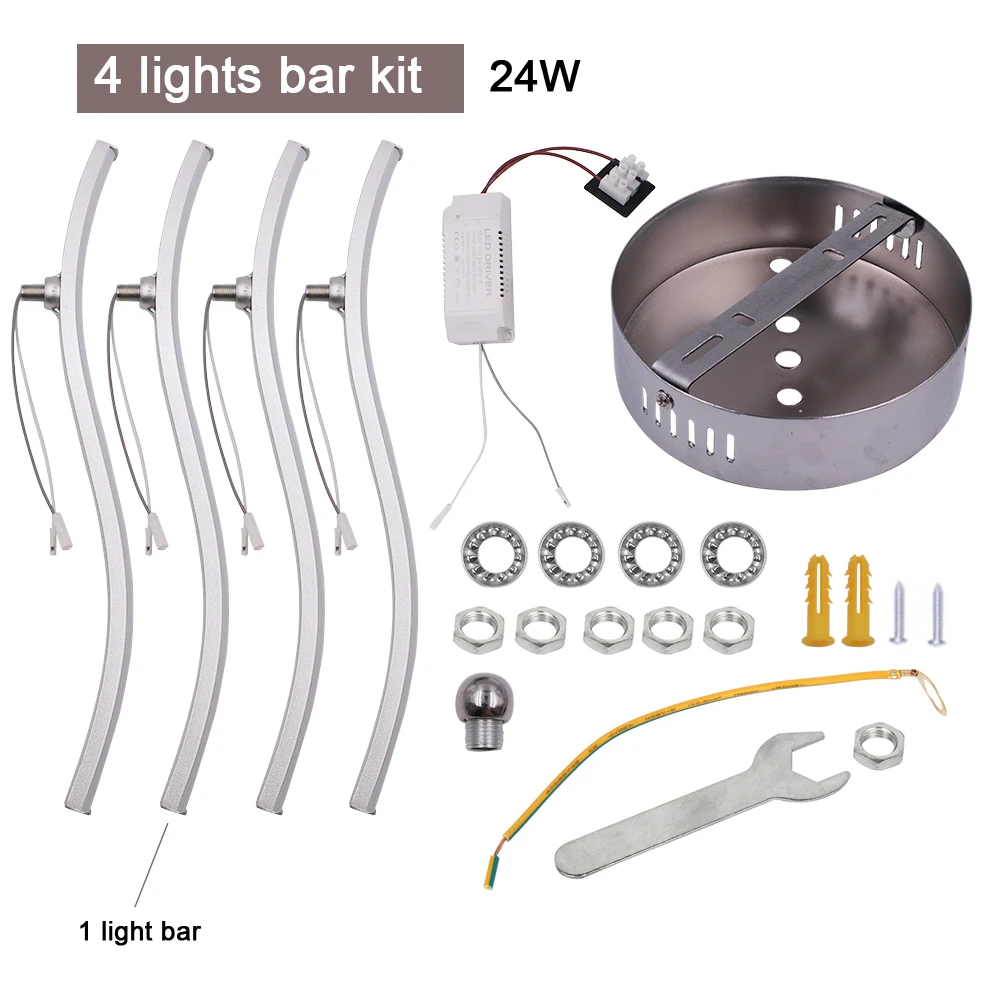 $14.99 24W 12W 18W LED Ceiling Light Ceiling Lamp AC85-265V Modern Curved Design 2/3/4 Lights for Bar Restaurant Bedroom Living Room