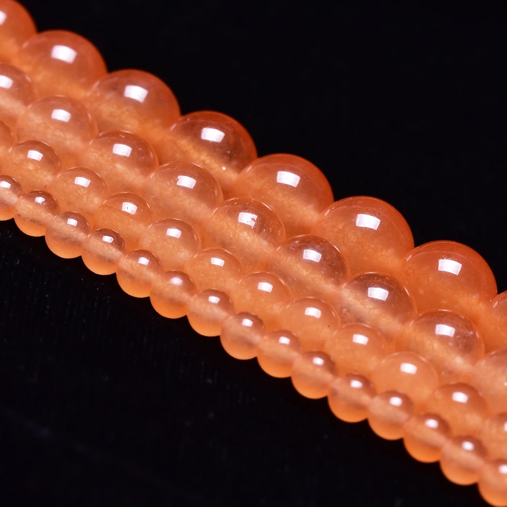 Асингелу А грейд оранжевый кварцевый круглый натуральный камень для изготовления браслетов и ожерелий 5 размеров на выбор.