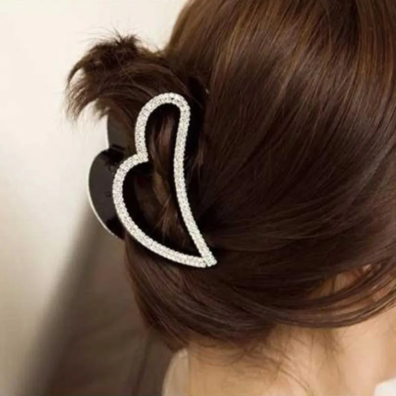 

2021 Women Girls Geometric Hair Claw Clamps Hair Crab Moon Shape Hair Clip Claws Solid Color Accessories Hairpin Large/Mini Size