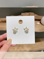 rotatable five pointed star earrings