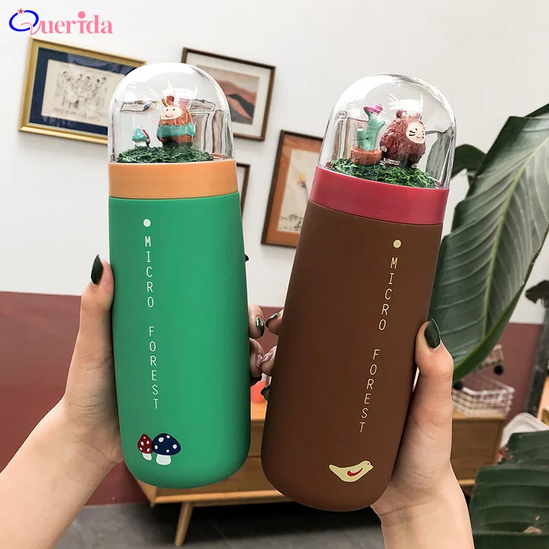 Mug Portable 304 Stainless Steel Leakproof Micro Landscape Cup Travel Outdoor Thermos Bottle Gift