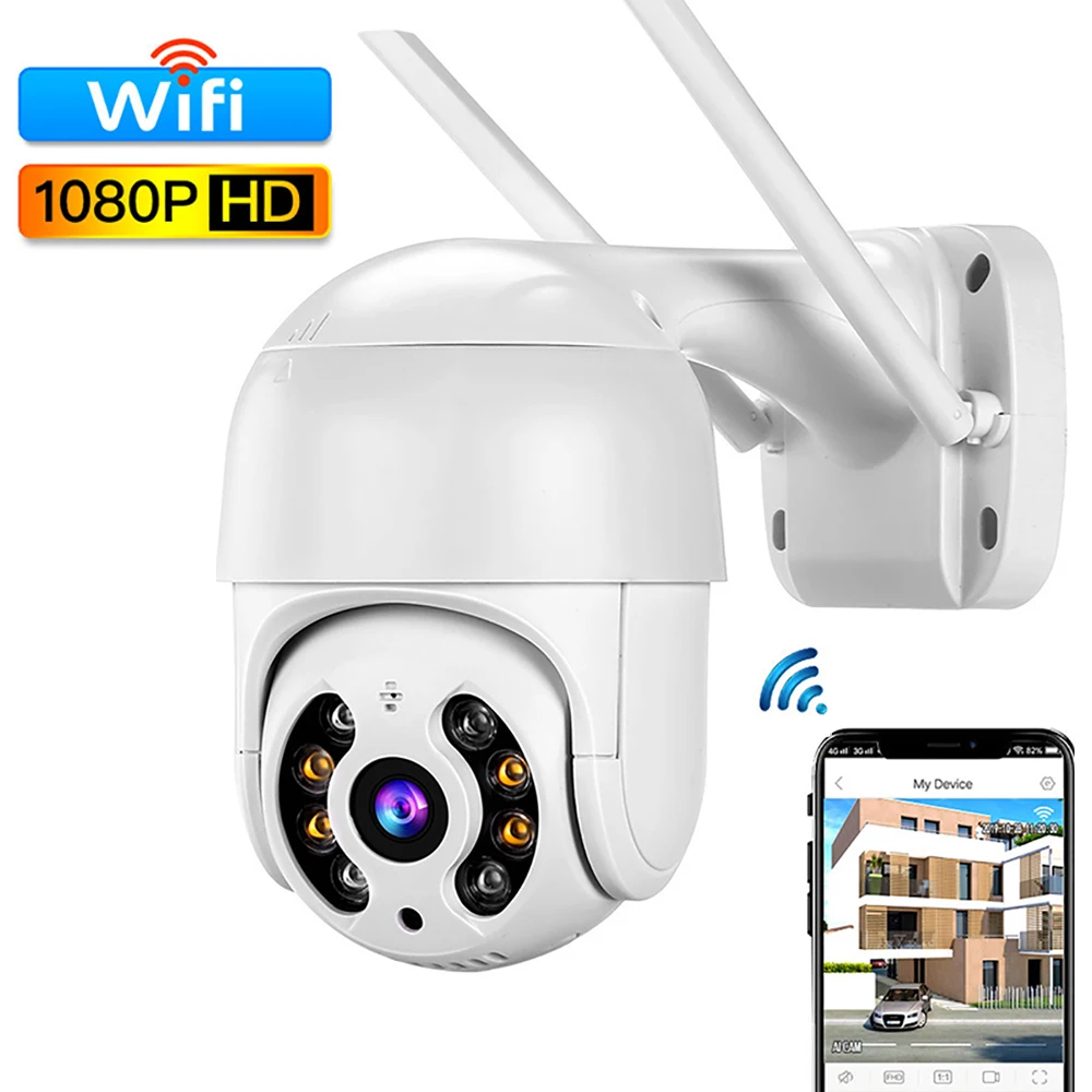 1080P PTZ Wifi IP камера наружного обнаружения движения беспроводная купольная H.265 P2P
