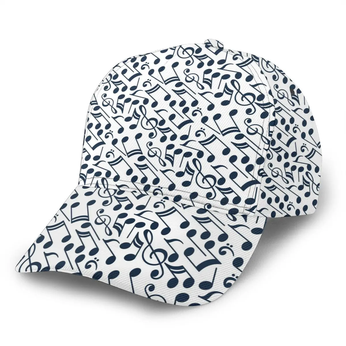 

2021 Summer New Unisex Outdoor Sport Sunscreen Baseball Hat Running Visor Cap Black And White Music Notes