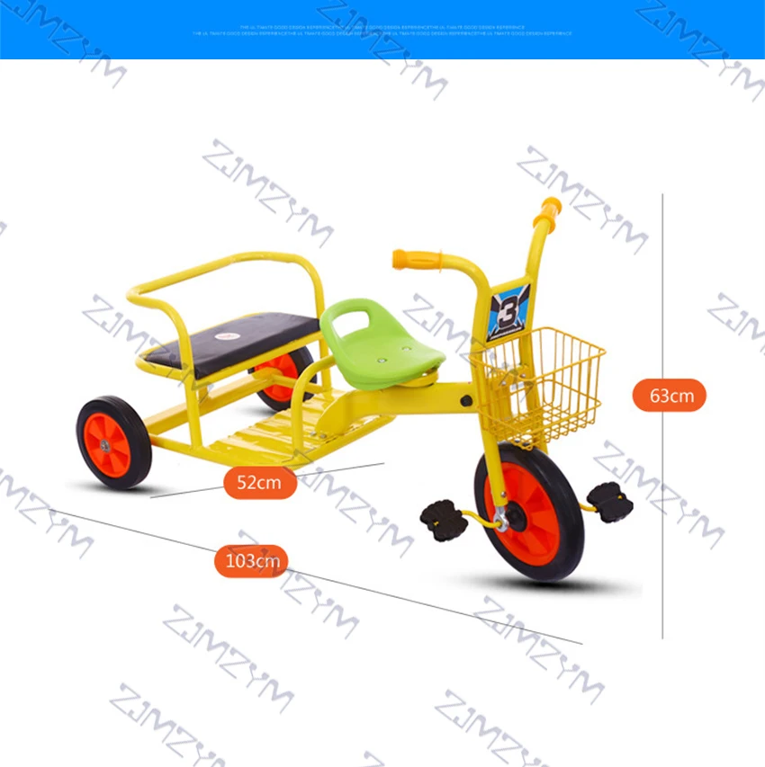 Kindergarten Double Pedal Children's Tricycle 1-8 Years Old Bicycle Outdoor Sports Stroller Taxi Trike Tandem For Kids | Спорт и