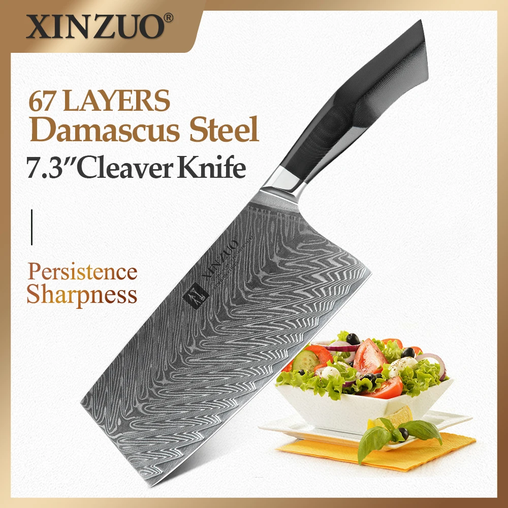 XINZUO 7 3 &quotдюймов нарезки Ножи Дамаск Сталь Кухня Высокое качество Razor Sharp Кливер