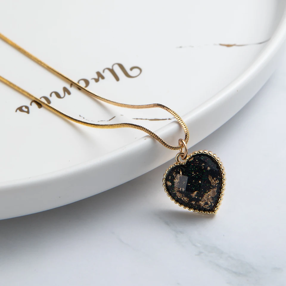 Мода 2019 ожерелье для женщин цепочка со змеиным звеном кристалл сердце подвеска