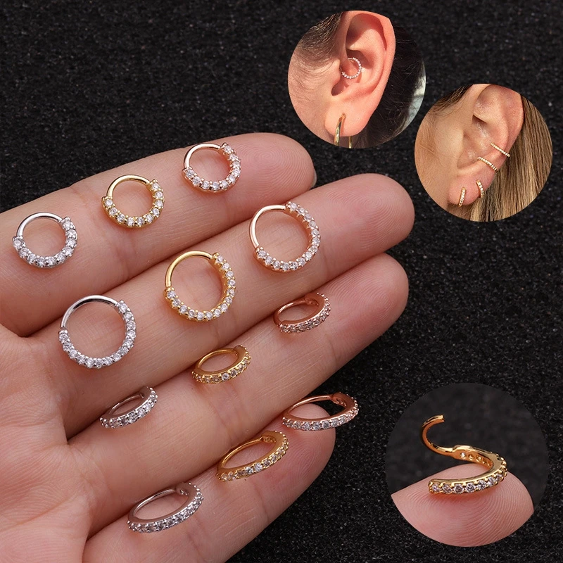 

Clicker Tragus Earring Nose Ring Stud Helix Piercing Septum Ear Rings Cartilage Hoop Earrings Body Jewelry for Women 2020 H6