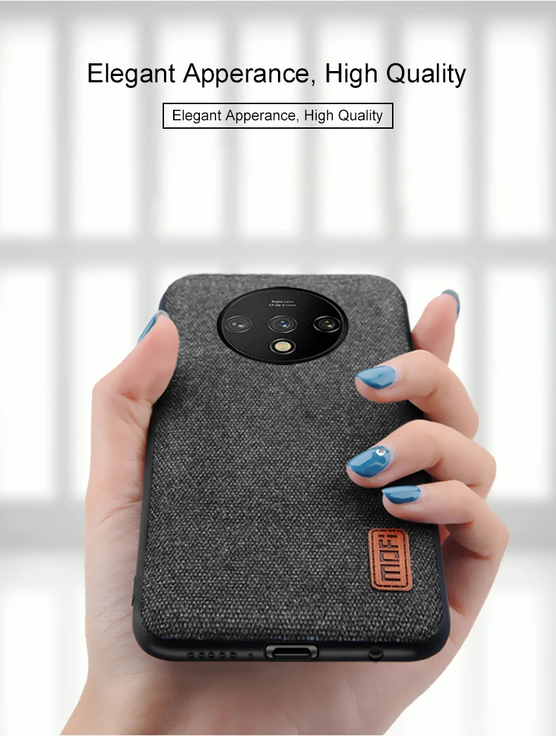 Для oneplus 7t чехол-накладка one plus 7t pro тканевый корпус Твердый coque MOFi 1+ 7t Силиконовый противоударный чехол-накладка