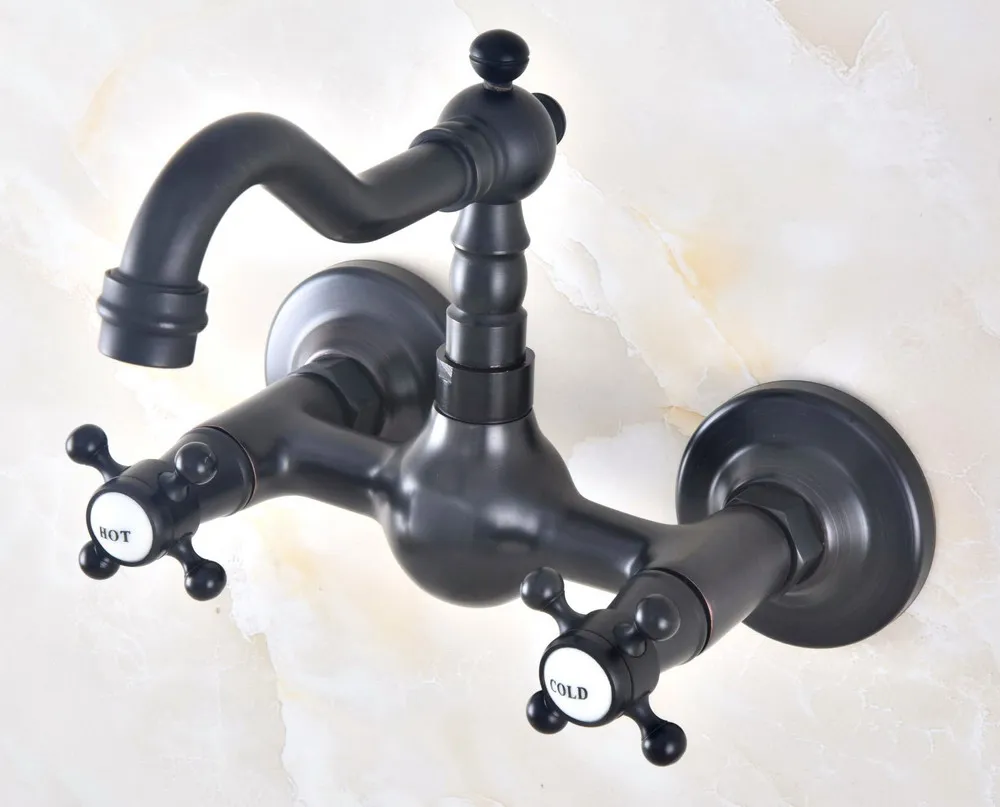 Черный Масло втирают античная латунь ванная комната кухонная раковина смеситель