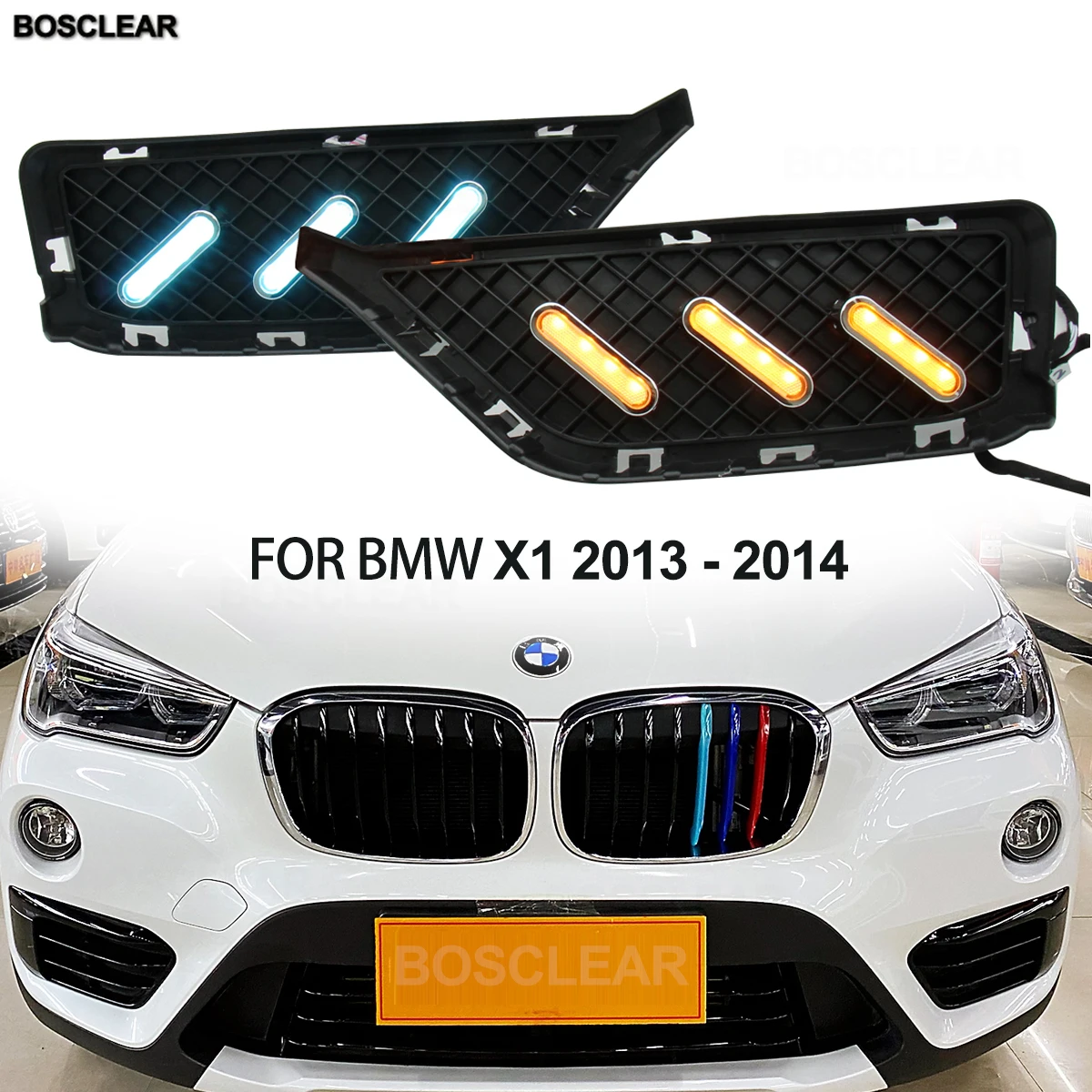 Дневные ходовые огни 2 шт. светодиодные дневные для Bmw X1 E84 F48 F49 2013 ~ 2019 с желтым