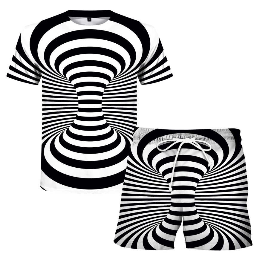 Мужской повседневный костюм летняя футболка + шорты спортивная одежда из 2