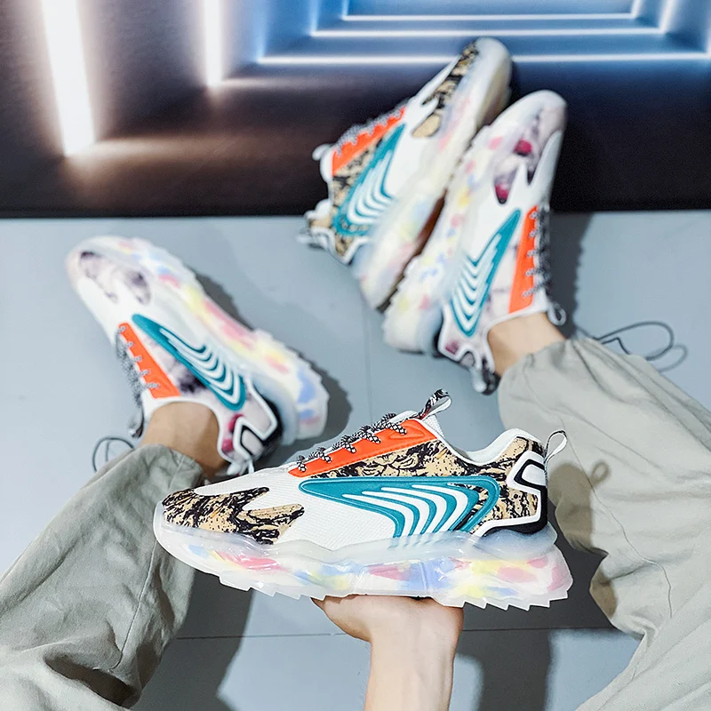 

Reflective Couple Shoes Unisex New Men's Sports Shoes High-quality Fashion Trend Korean Casual Shoes Lightweight Breathable