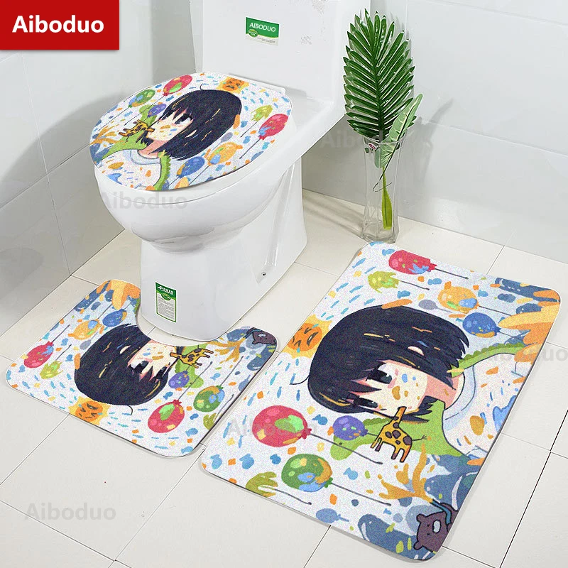 

Набор крышек для унитаза Aiboduo Kawaii Girl 3 шт./компл. нескользящий коврик для туалета аниме 40*60 см коврик для ванной ковер для девушек теплый домаш...